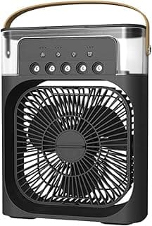 KYWYOYOU Portable Air Conditioner, Personal Mini Air Conditioner Fan Evaporative Air, Evaporative Air Cooler with 3 wind speeds (Low-Medium-High) and 7 Colors LED Atmosphere Light for Room Office
