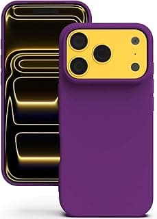 Liquid Silicone Case for iPhone 17 Pro Max (6.9 Inch) - Purple, Slim 3 Layer Soft Gel Rubber Shockproof Case with Microfiber Lining (Microfiber)