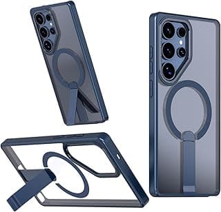 Samsung Galaxy S25 Ultra Magnetic Case with Kickstand, Supporting Wireless Charging and Offering Multiple Stand Modes, Featuring Military-Grade Shockproof Protection and Slim Design (Blue, S25ultra)