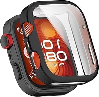 جراب ECO من TPU بالكامل متوافق مع هواوي Fit 4 (2025) نحيف للغاية، غطاء حماية ممتص للصدمات مع حماية كاملة للساعة (أسود)