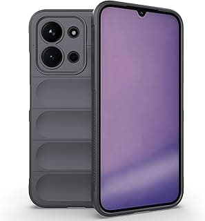 جراب لموبايل شاومي ريدمي 15C 5G/4G/POCO C85 من سيهاي، جراب متين مضاد للصدمات بتصميم وسادة هوائية من السيليكون الناعم، غطاء مطاطي لحماية شديدة التحمل - رمادي داكن