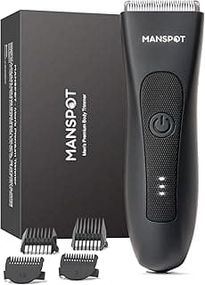 Electric Body Hair Trimmer - Groin Trimmers for Men, Ball Trimmer Pubic Shaver,Kit with 4 Guard,Replaceable Ceramic Blade Heads,Waterproof Wet/Dry Electric Shavers,90 Minutes Shaving Machine Black