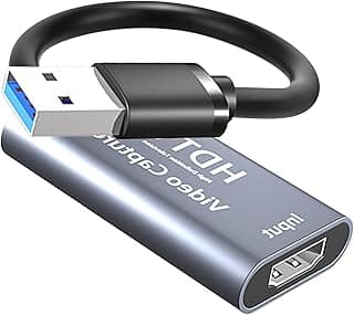 كرت التقاط فيديو 4K HDMI إلى USB 3.0، مسجل فيديو Full HD 1080P، للبث المباشر للألعاب، رمادي، USB 3.0، ويندوز 10، لينكس، ماك