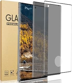 [2 Pack] Galaxy Note 20 Ultra Screen Protector, Privacy/HD Tempered Glass Film [Full Coverage] [3D Curved] [9H Hardness] [ fingerprint unlock] compatible Samsung Galaxy Note 20 Ultra 5G (6.9")