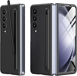 جراب متوافق مع Galaxy Z Fold 4 مع مكان لقلم S Pen، إصدار Fold، غطاء موبايل نحيف للغاية من PC مطفي ملمس حريري لهاتف سامسونج Galaxy Z Fold4 5G 2022 أسود