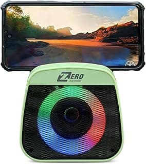 Zero Electronics Z170 Portable Bluetooth Speaker with RGB Lighting, Phone Holder, USB, AUX, Microphone Support