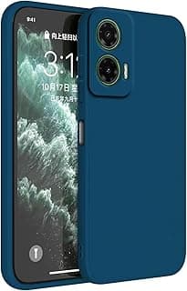 توب مي جراب حماية من السيليكون والبولي يوريثين الحراري لموبايل موتورولا موتو G85 5G (6.6 انش) - ازرق ياقوتي