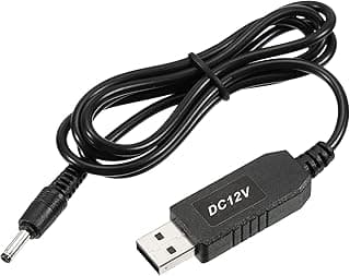 DC 5V to DC 12V USB Step Up Voltage Converter, Power Cable with DC Jack 3.5mm x 1.35mm,Great for Routers, Camera, Car Driving Recorder (Black, 6W 1A)