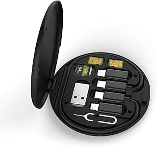 طقم شحن متعدد الاستخدامات - محول مبتكر متعدد الوظائف لـ C إلى Lightning و Micro USB مع حامل مدمج لسهولة الحمل (قطعة واحدة)