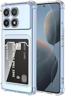 جراب هاتف شاومي Poco X6 Pro 5G مع مكان للكروت - ممتص صدمات شفاف TPU
