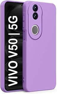 جراب سيليكون مضاد للصدمات بتصميم عصري وبطانة داخلية، متوافق مع Vivo V50 5G (بنفسجي)