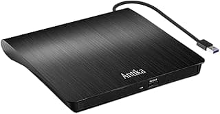 انتيكا حارق DVD CD خارجي USB 3.0، مشغل DVD CD خارجي للابتوب، ديسكتوب، ماك بوك اير/برو، ويندوز 11/10/7/8