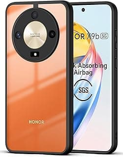 جراب متوافق مع Honor X9b | Honor Magic 6 Lite | X50، جراب حماية نحيف مقاوم للصدمات بدرجة عسكرية ومضاد للاصفرار، غطاء بامبر كامل مع حماية لعدسة الكاميرا - أسود
