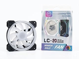 مروحة كيس LOVINGCOOL LC-20 PRO ، مقاس 120 مم، إضاءة ARGB Mirror Halo، سرعة 1800RPM، توصيل 4Pin PWM و 5V ARGB، لون أسود