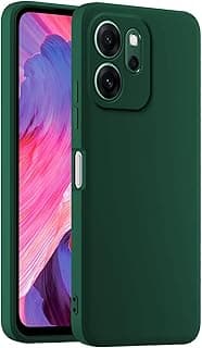 جراب سيليكون ملون، مناسب لهاتف اوبو Reno14 F 5G / اوبو Reno14 FS 5G (6.7 بوصة) - أخضر غامق