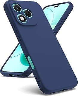 جراب سيليكون ناعم لحماية الكاميرا مع بطانة مايكروفايبر لهاتف Honor 400 Lite 5G (كحلي)