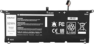 بطارية لابتوب DXGH8 لـ Dell XPS 13 9370 9380 0H754V FHD 13-9370-D1705S Series Inspiron 7400 5391 5390 7490 7390 7391 2-in-1 Latitude 3301 Notebook G8 VCF CF P82G H754V P82G001 7.6V 52Wh