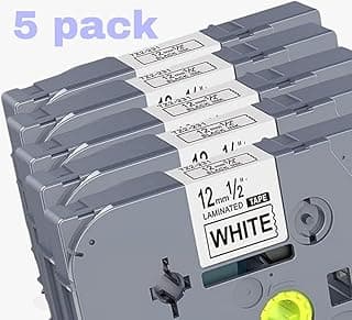 Compatible Laminated Label Tape Cartridge TZ-231 12mm Black on White(package 5 pieces) for Brother PTH-110 and PTE-110
