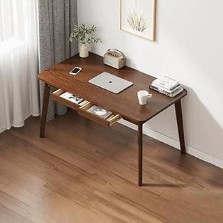 مكتب كمبيوتر للمكتب - عصري، 100 سم × 55 سم × 75 سم، 2 درج، بني