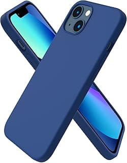 Dl3 Mobilak Compatible with iPhone 15 Case 6.1, Slim Liquid Silicone 3 Layers Full Covered Soft Gel Rubber Phone Case Protective Cover 6.1 Inch (Navy Blue)