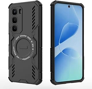 Wing Shield Rugged Armor Case for Infinix Hot 60i 4G – Shockproof Protective Back Cover with Magnetic Mounting Ring, Heat Dissipation Cooling Design – Black