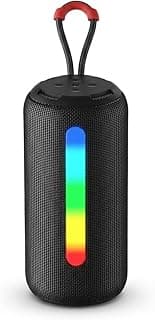 GN-21 Portable Bluetooth Speaker with Colorful Light and Long Lasting 1200mAh Battery, Support USB and Memory Card Playback, Stylish Design in Black for Exceptional Sound Experience