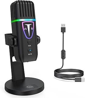 SM30 Dynamic USB Microphone for iPhone, PC & Type-C Devices – Noise Cancelling Gaming & Streaming Mic with Touch Mute, RGB Lighting, Volume & Echo Control for ASMR, Podcast, YouTube, Twitch, Discord