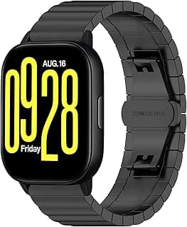 Metal Bracelet Compatible with Xiaomi Redmi Watch 5 Active/Redmi Watch 5 Lite, 22mm Stainless Steel Replacement Band with Folding Clasp, Adjustable Replacement Bracelet Wristband