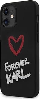 Liquid Silicone Case Logo Forever Karl for Apple iPhone 12 Mini 5.4" Black, KLHCP12SSILKRBK