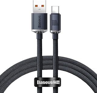 crystal shine series fast charging data cable usb to type-c 100w 1.2m black
