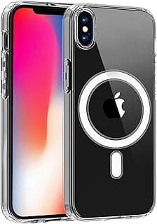 جراب iPhone X/XS، شحن لاسلكي Magsafe، أربع زوايا هوائية مضادة للسقوط، جراب مغناطيسي شفاف - شفاف