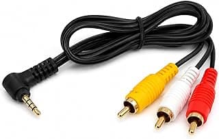 D&S Accessories 3.5mm AV Plug to 3 RCA Cable, 1.5M, OFC Copper, Gold Plated Connectors, Shielded, Composite Video + Stereo Audio