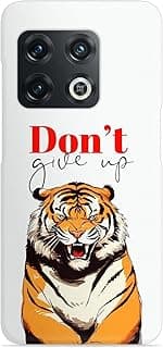 جراب موبايل بطبعة نمر وعبارة ط"Don’T Give Up" من السيليكون متوافق مع موبايل ون بلس 10 برو شبكة الجيل الخامس 5G