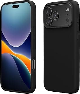 Case Compatible with Apple iPhone 17 Pro Max Case - TPU Silicone Phone Cover with Soft Finish - Black
