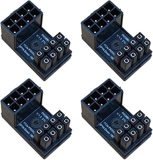 COMeap （4-Pack） 8 Pin 180 Degree Adapter, Reverse Type GPU VGA PCIe 8 Pin U Turn 180 Degree Angle Connector Power Adapter Board for Desktop Graphics Card