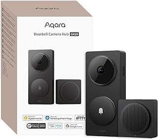 كاميرا جرس باب ذكية G410 مع جرس، 2K، دعم HomeKit، صوت ثنائي الاتجاه، موزع Matter مدمج، لاسلكي/سلكي، دعم ابل هوم، اليكسا، جوجل، واي فاي 2.4G/5GHz، أسود