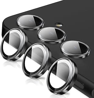 Coiwxmoi Camera Protection for Samsung Galaxy S26 Plus/S25+ 5G, 9H Hardness Tempered Glass Back Camera Cover & Metal Ring, HD Anti-Scratch Lens Protector, Black
