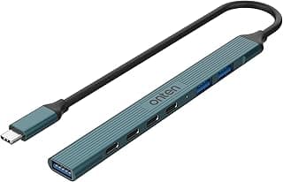 موزع USB نوع C من اون تن، محول USB إلى USB نوع C، موزع USB نوع C إلى USB نوع C مع 7 منافذ USB نوع C إلى USB 3.0/2.0 لأجهزة ماك بوك برو وآي ماك إصدار 2021، مقسم USB نوع C