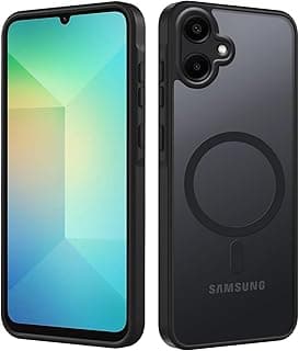 Magnetic Cover for Samsung Galaxy A07, Translucent Matte Case for Samsung A07 PC Back Anti-Scratch TPU Shockproof Anti-Fingerprint Non-Slip Slim Mobile Phone Protective Case, Black
