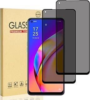 Privacy Screen Protector for Oppo A94 5G/Oppo A74 4G, Anti-Spy Tempered Glass Film, 9H Hardness, Anti-Scratch, Easy Installation, 3D Full Coverage, Anti-Shatter, Bubble Free, 2 Pack