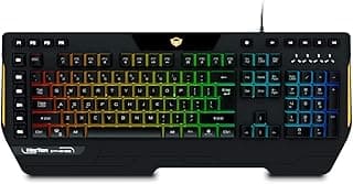 كيبورد ميتيون سلكي موديل K9420 مع إضاءة RGB و قابل للبرمجة و مضاد للأشباح بلون أسود متوافق مع PC و لابتوب باللغة العربية