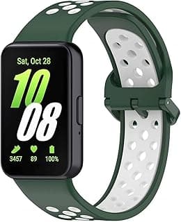Official Silicone Strap For Samsung Galaxy Fit 3 (SM-R390) Watch Bracelet Replacement Sport Watchband For Samsung Galaxy Fit3Band For Women/Men, Adjustable Waterproof Strap