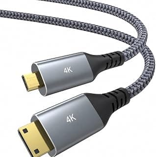 كابل Mini HDMI إلى HDMI - طول 5 متر (HDMI Mini-HDMI 4K@60Hz لـ Ultra HD، سرعة عالية للتابلت/الكاميرات)