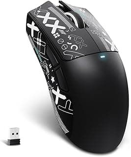 ماوس العاب لاسلكي خفيف للغاية من اتاك شارك X11SE ثلاثي الاوضاع 2.4G/USB-C سلكي/بلوتوث، مستشعر العاب بيكس ارت PAW3311، 22KDPI و5 ازرار قابلة للبرمجة للابتوب والكمبيوتر وماك جيمر (اسود وملصق)