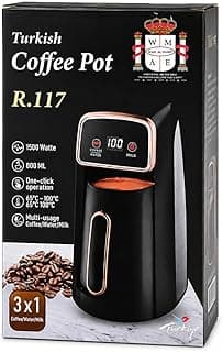 R.117 Digital Turkish Coffee Maker Stainless Steel Fast Heating Elegant Design 800ml 1500W Touch Screen Digital Sensor