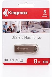 كينج ماكس ذاكرة فلاش USB 2.0 8GB X01، عصا ذاكرة محمولة، نقل بيانات عالي السرعة، تصميم صغير ومتين، مثالي للمستندات والموسيقى والصور والفيديوهات، ضمان 5 سنوات