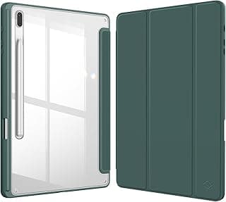 Case for Samsung Galaxy Tab S8 Plus 2022 / Tab S7 FE 2021 / Tab S7 Plus 2020 12.4 Inch - Clear Clear Case Shockproof Cover Auto Wake/Sleep Pouch, Forest Green