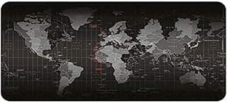 World Map Extended Gaming Mouse Pad, Large Desk Mat with Stitched Edges, Non-Slip Rubber Base, Smooth Surface Keyboard & Mouse Pad for Gaming, Office, Laptop & Desktop, 70 × 30 cm – Multi-Color