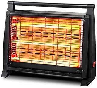 مدفأة كهربائية AK-2050 من اكاي 4 شمعات مثلثة - أسود 2000 واط