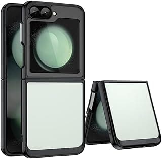 جراب سامسونج جالاكسي Z Flip 6، جراب شفاف لسامسونج جالاكسي Z Flip 6، ممتص صدمات TPU مضاد للخدش والصدمات، ظهر أكريليك شفاف خفيف الوزن، أسود
